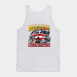 Cartoon Fire Truck Tank Top